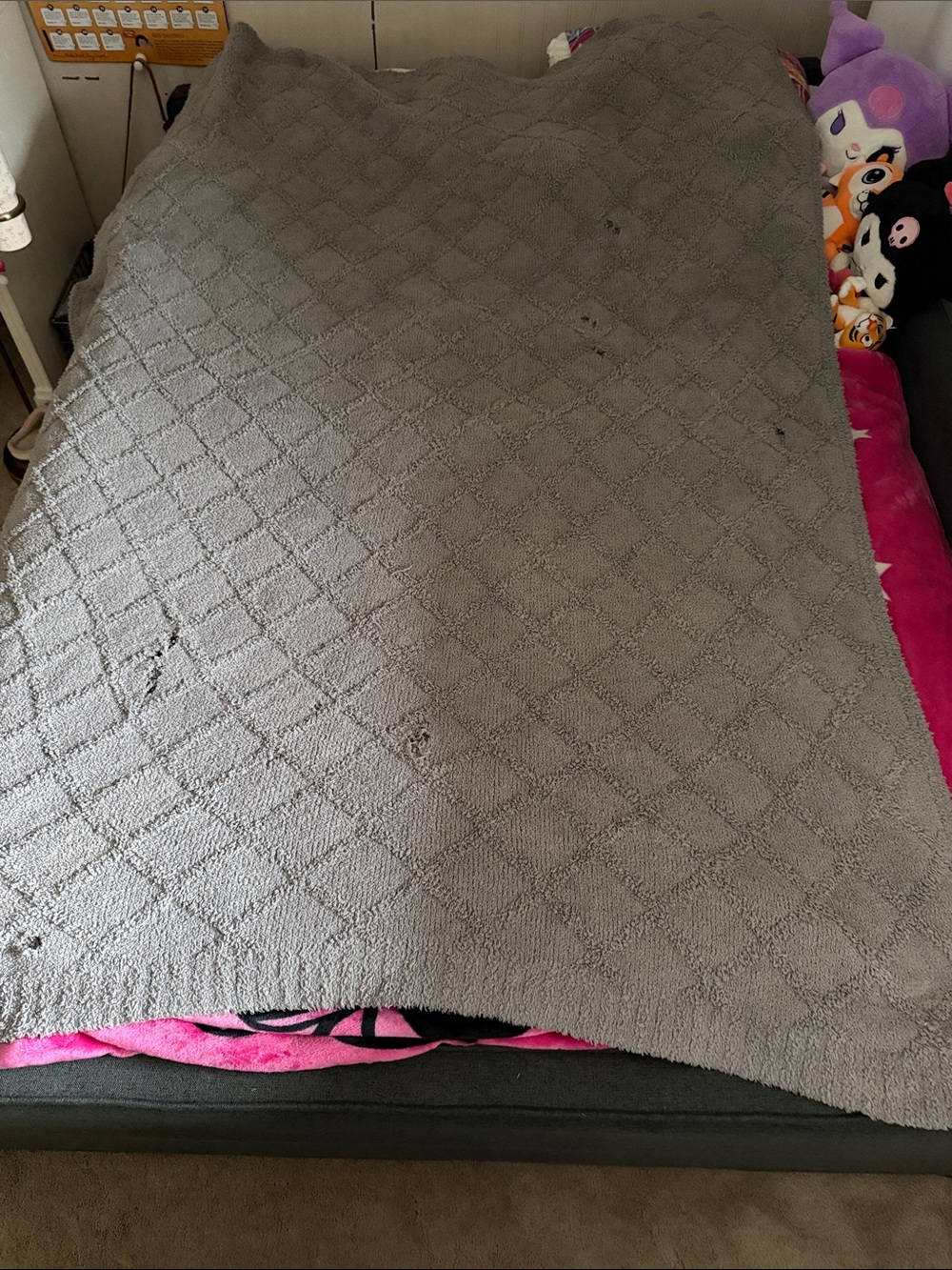 Barefoot Dreams Gray Textured Throw Blanket - Home Bedding